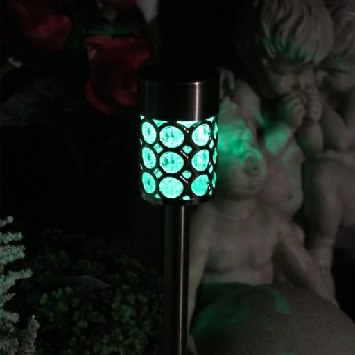 SOLÁRNA ZÁHRADNÁ LAMPA viacfarebný LED stĺp