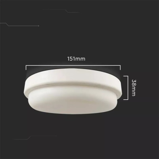 V-TAC stropné svietidlo 12W LED Okrúhle 151x38mm IP54 VT-8095 4000K 1160lm