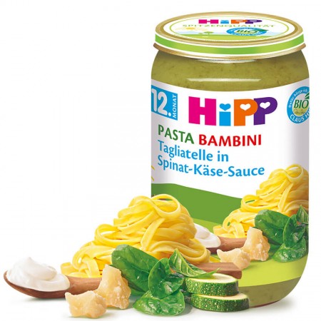 Hipp Bio Tagliatelle Špenátová a syrová omáčka 12m 250g