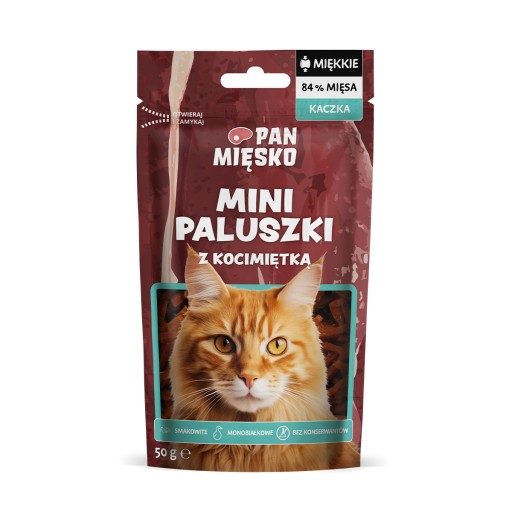 PAN MEAT MINI SNACKY PRE MAČACIE KAČACIE PRSTY S CATTNIP 50 G