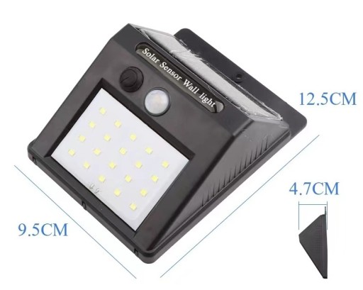 SOLÁRNA ZÁHRADNÁ LAMPA 20LED S POHYBOVÝM A SÚMRAKOVÝM SNÍMAČOM