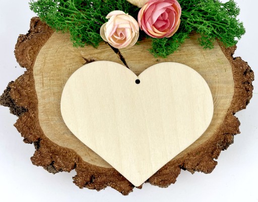 SRDCE drevené SRDCE preglejka DIY prívesok na decoupage 10cm - 10 ks