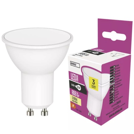 LED žiarovka 8,4W (60W) GU10 teplá biela 3000K 8370