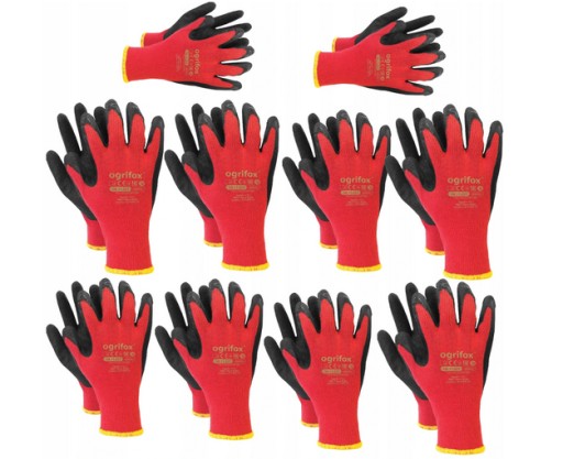 10xPAR rukavice Pracovné RUKAVICE latexové r10