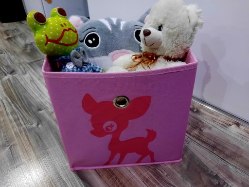 Skladací úložný box na hračky, kôš na oblečenie, deka, ružová