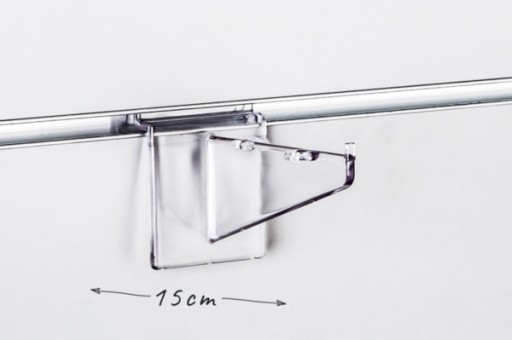 Podpera police z plexiskla, dĺžka 15 cm (ks)