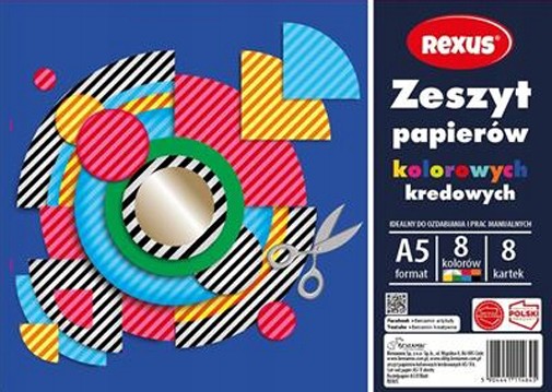 KNIHA FAREBNÉHO KRIEDOVÉHO PAPIERA A5 8K REXUS