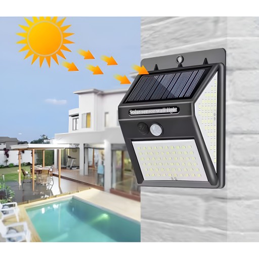 SOLAR LAMPA 20 LED ZÁHRADNÁ NÁSTENNÁ LAMPA SVETLO POHYBU A SÚMRAK SENZOR