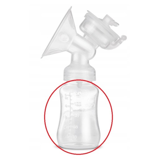 fľaša s odsávačkou mlieka, 150 ml nádoba