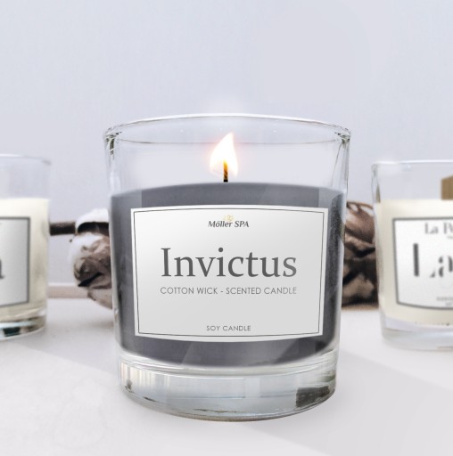 Möller SPA INVICTUS PRÍRODNÁ SÓJOVÁ SVIEČKA SVIEČKA S VÔŇOU PARFÉMU