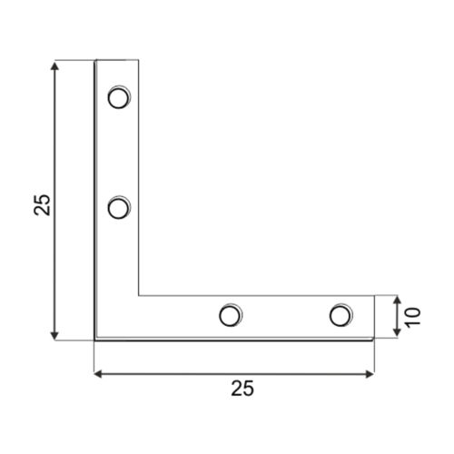 4 ks Okenná rohová spojka 25x25x10