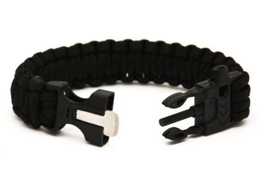 Badger Outdoor Paracord náramok so zapaľovačom - čierny
