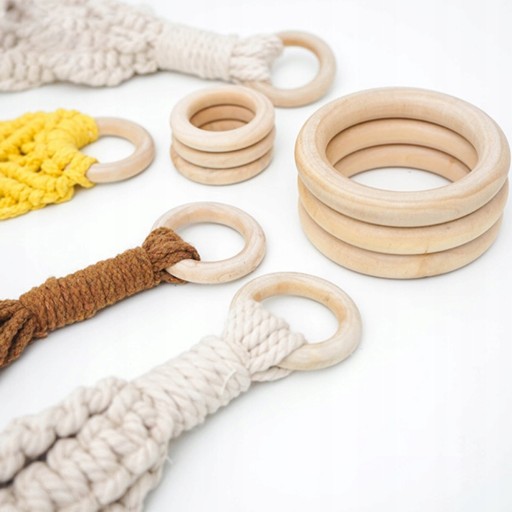 Drevený bukový krúžok 55 mm na závesové tyče Macrame Ring