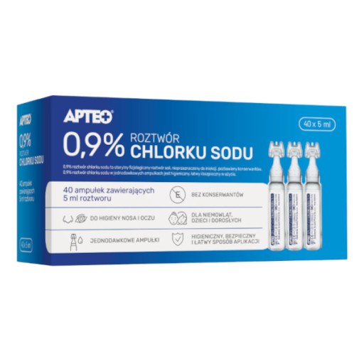 APTEO 0,9 % roztok chloridu sodného, 5 ml x 40 ampuliek