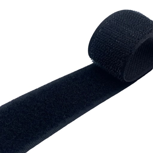 Suchý zips - Čierna páska na suchý zips SET 40mm