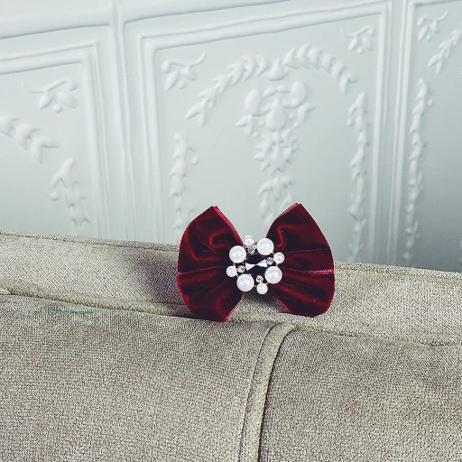 Invisibobble elastický pás Saténová mašľa Pearls Red