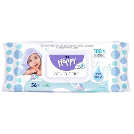 Utierky Bella Happy AQUA CARE namočené v 99% vode