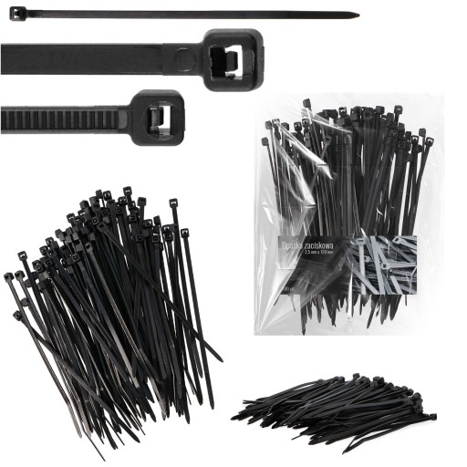 100x sťahovacie pásky Káblové pásky Zipsy 2,5 x 120 mm Silné UV sťahovacie pásky