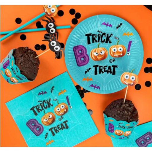 HALLOWEENSKÉ papierové TANIERE tekvice TRICK or TREAT