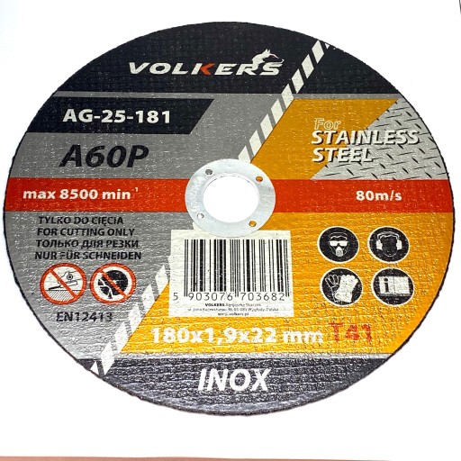 INOX rezací kotúč na kov 180x22,2x1,9mm, A60P