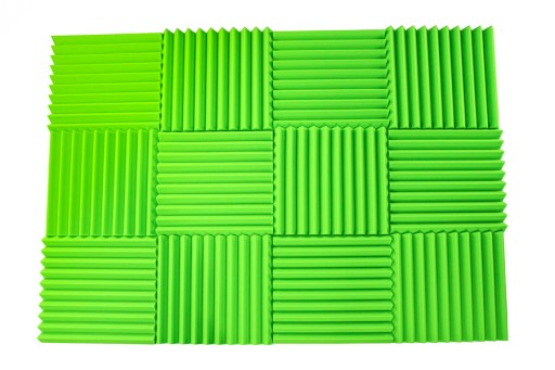 3D akustický nástenný panel, ZELENÝ absorbér, trojuholník, nástenný panel