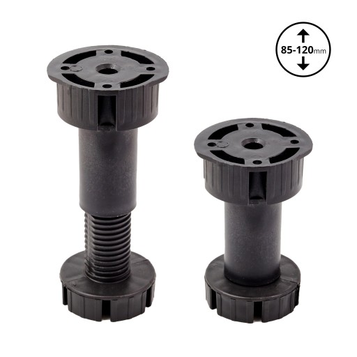 4 x ČIERNA NOŽKY KUCHYNSKÉHO NÁBYTKU V 100 MM