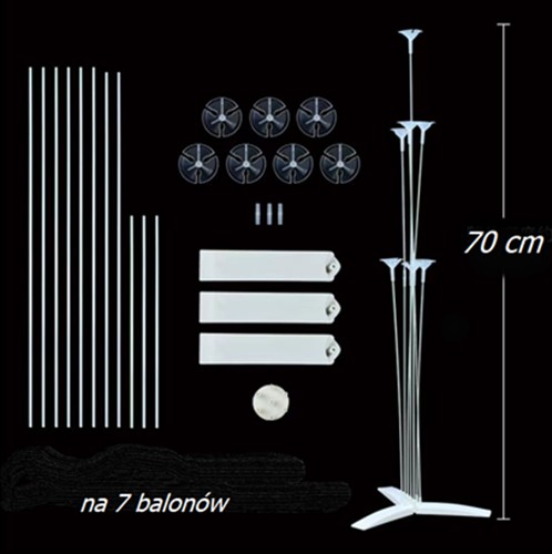 STOJAN, RÁM NA 7 BALÓNOV, DEKORÁCIA, VYSOKÝ, 70 cm