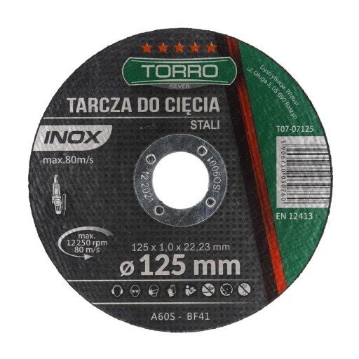 Kotúč na rezanie kovu 125X1X22,23 T07-07125 125x1 Torro Premium