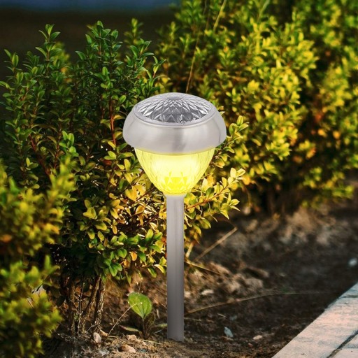 LED solárne záhradné svietidlo zapustené vonkajšie strieborný senzor 38 cm IP44