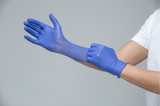 Jednorazové NITRILOVÉ rukavice EASYCARE modré OUTLINE 100 ks veľkosť L