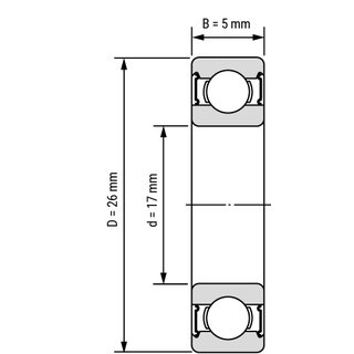 ZVL ložisko 61803 2RS ( 6803 2RS ) / 17x26x5 mm