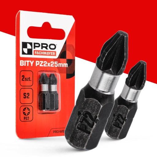 Nárazový bit PZ2 Nárazový bit 25mm | Nárazový bit pre skrutkovač 2 ks.