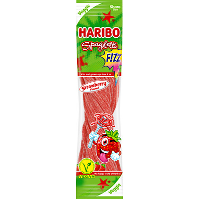 Haribo Špagety Strawberry Vege Kyslé jahodové želé 200g DE