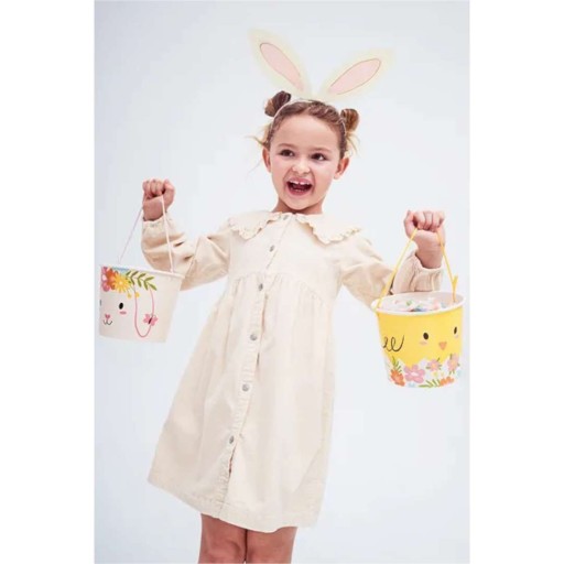 Zajačie uši čelenka krémová ružová VEĽKONOČNÝ KARNEVAL outfit 4 ks