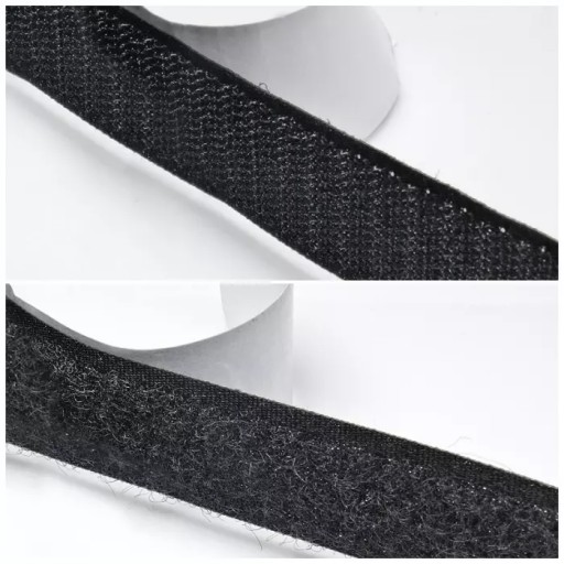 Páska na suchý zips, samolepiaci suchý zips 25mm - čierna