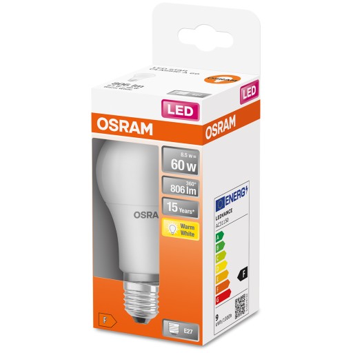 E27 LED žiarovka 8,5W 60W 806lm 2700K Teplá OSRAM