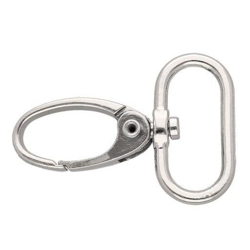Kovová karabina 25mm strieborný krab na tašky