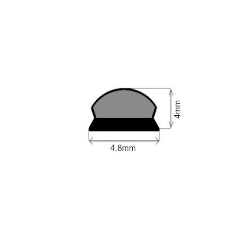 Kefa, vložka tesnenie 4,8x4mm šedá 10m