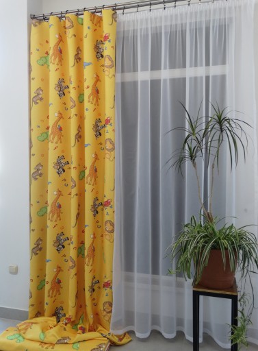 MG TK záves ZOO zvieratká žltá 160cm CENA!