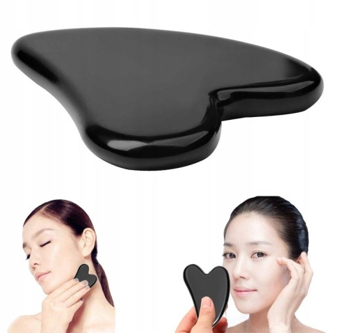 GUA SHA MASÁŽNY KAMEŇ NA TVÁR, OBSIDIÁNOVÁ DOSKA