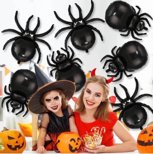 VÝKONNÝ HALLOWEENSKÝ FÓLIOVÝ BALÓN, ČIERNY, 82CM DĹŽKA 78CM ŠÍRKA