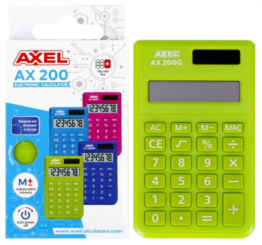 AXEL SCHOOL CALCULATOR vrecková zelená 7025