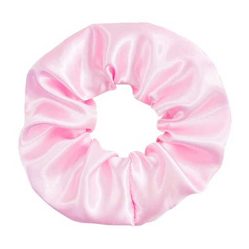 Gumičky do vlasov scrunchie, ružový satén, bez spojov, satén
