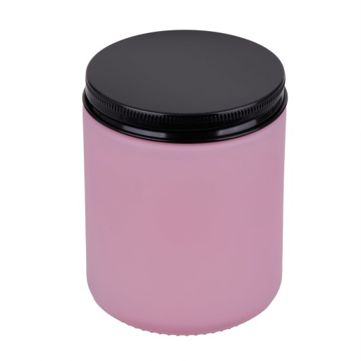 Ružová DIY sklenená nádoba na nalievanie sviečok, 250ml