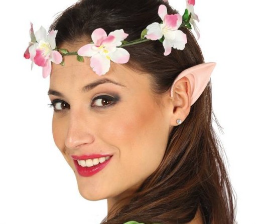 HALLOWEENSKÉ ŠATY ELFA EARS LATEXOVÉ BÉŽOVÉ KOČIACE