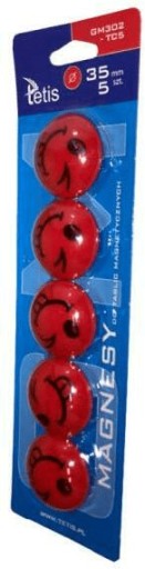 MAGNETY NA DOSKY ČERVENÉ JAZYKY 35MM 5 KS TETIS GM302-TC5