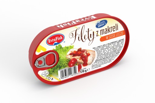 MAKERELOVÉ FILETKY V LECHO OMÁČKE, konzerva Evra 170g