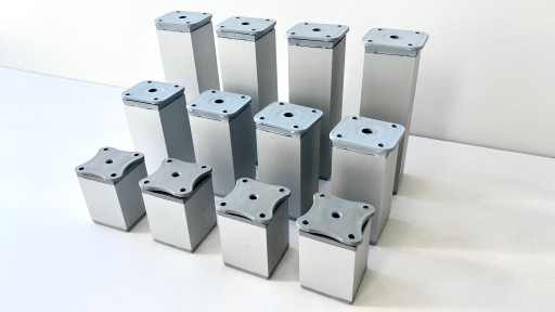 Nábytkové nohy štvorcové V-6 cm strieborné 4x
