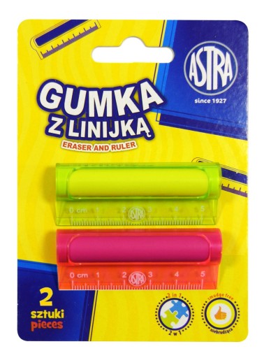 Guma s pravítkom 5cm 2ks Astra