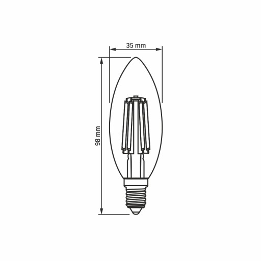 Videx Filament E14 LED žiarovka 6W 806lm neutrálna farba 4000K
